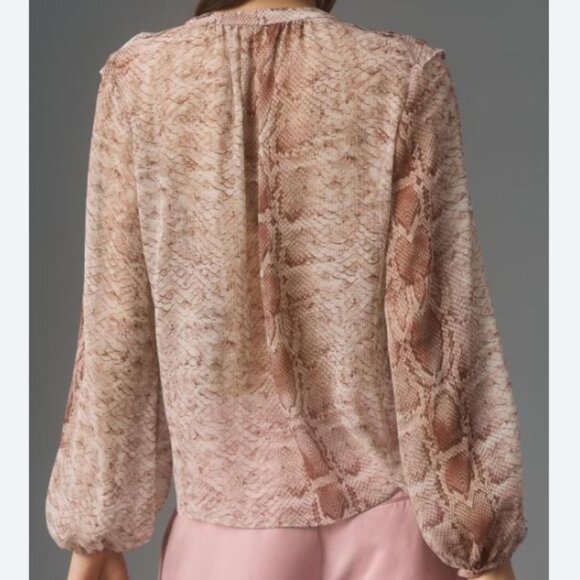 Brand New By Anthropologie Long-Sleeve Ruffled Blouse - Picture 2 of 7